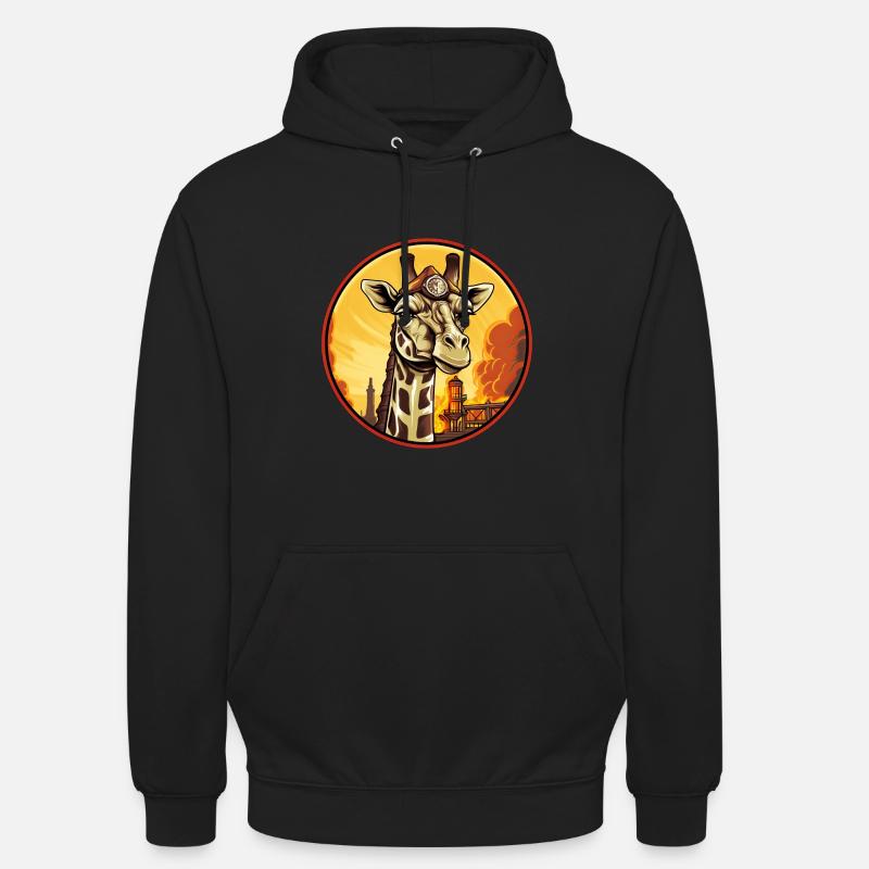 Girafe des pompiers - Sweat-shirt à capuche unisexe - noir