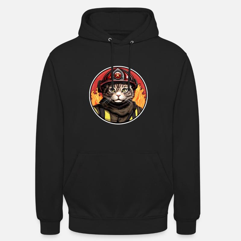 Chats de pompiers - Sweat-shirt à capuche unisexe - noir