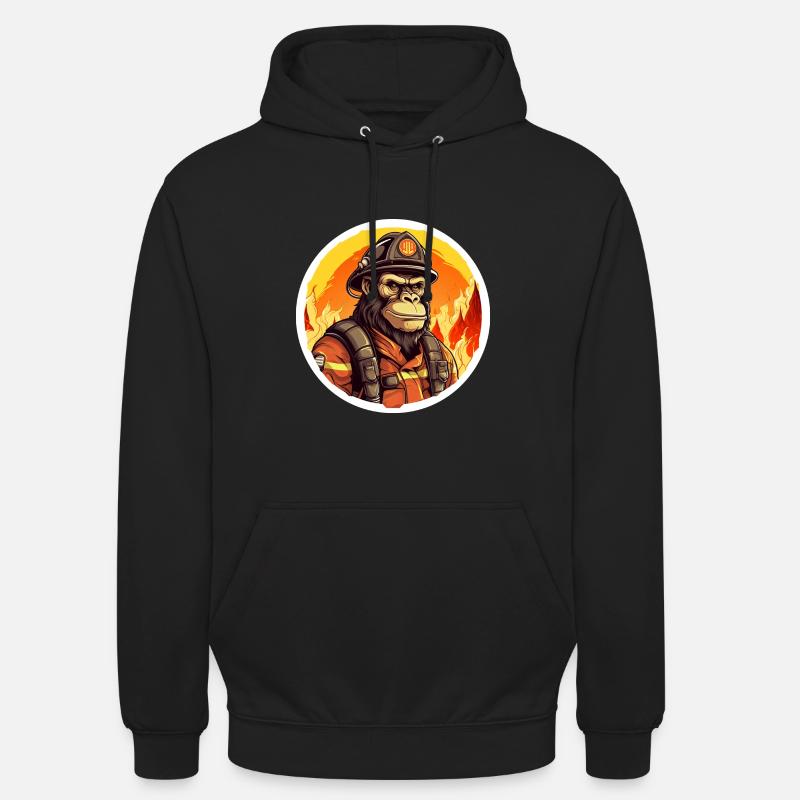 Fire Brigade Monkey - Unisex Hoodie - black