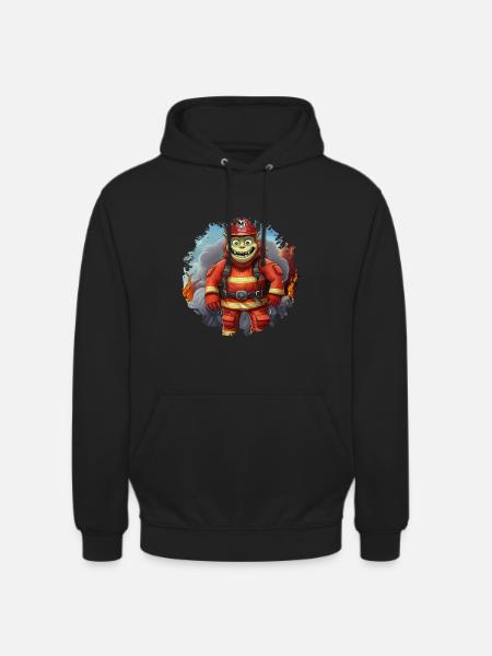 Monster Firefighter / Firefighter Monster - Unisex Hoodie - black