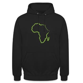 Green Africa Gift Idea outline map african - Unisex Hoodie - black - Front - Alina (178cm) & Michal (187cm)