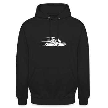 Rennfahrer Kart Rennen Motorsport Geschenkidee - Unisex Hoodie - Schwarz - Vorne - Alina (178cm) & Michal (187cm)