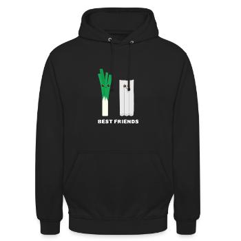 Leeks and rags best friends funny gift - Unisex Hoodie - black - Front - Alina (178cm) & Michal (187cm)