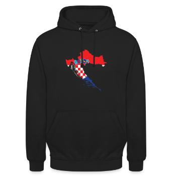 Croatia flag map Balkan gift idea cool - Unisex Hoodie - black - Front - Alina (178cm) & Michal (187cm)