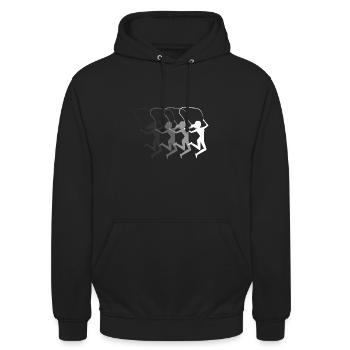 Seilspringer Frau Schatten Geschenkidee Seilsport - Unisex Hoodie - Schwarz - Vorne - Alina (178cm) & Michal (187cm)