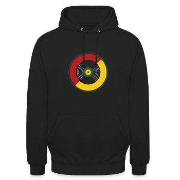 Reggae record music gift idea Jamaica - Unisex Hoodie - black - Front - Alina (178cm) & Michal (187cm)