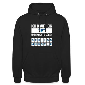 Anti Münster T-Shirt Bielefeld Fans Ultras Fußball - Unisex Hoodie - Schwarz - Vorne - Alina (178cm) & Michal (187cm)
