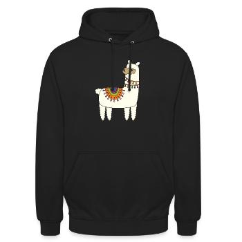 Alpaca - Unisex Hoodie - black - Front - Alina (178cm) & Michal (187cm)