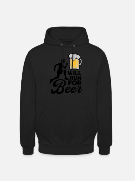 Will run Beer - Unisex Hoodie - black