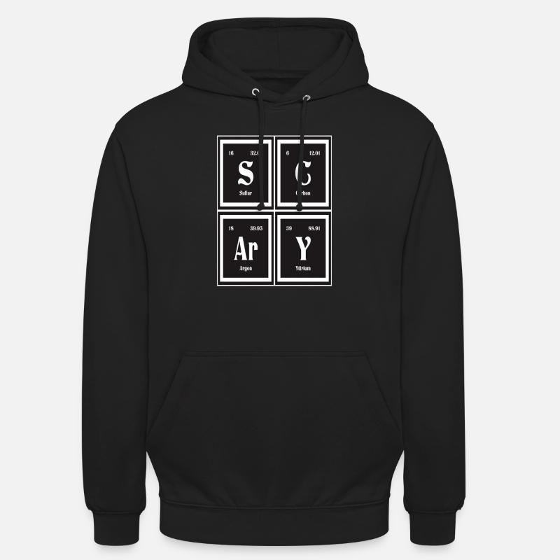 Effrayant - Tableau périodique des éléments - Sweat-shirt à capuche unisexe - noir
