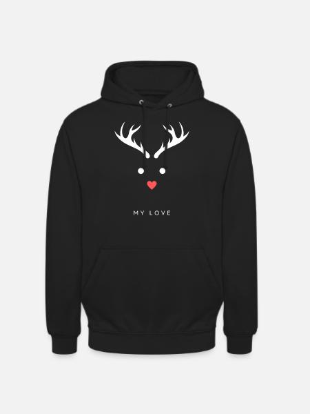 Mon amour - Sweat-shirt à capuche unisexe - noir