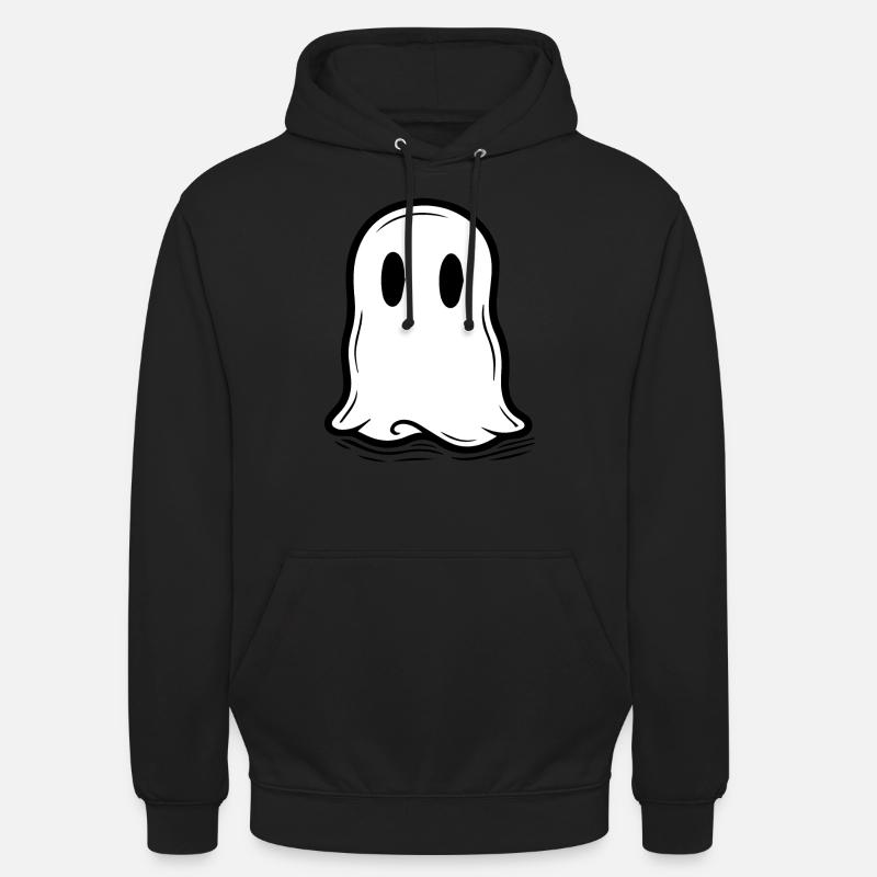 Spooky Cute Kawaii Ghost Design - Felpa con cappuccio unisex - nero