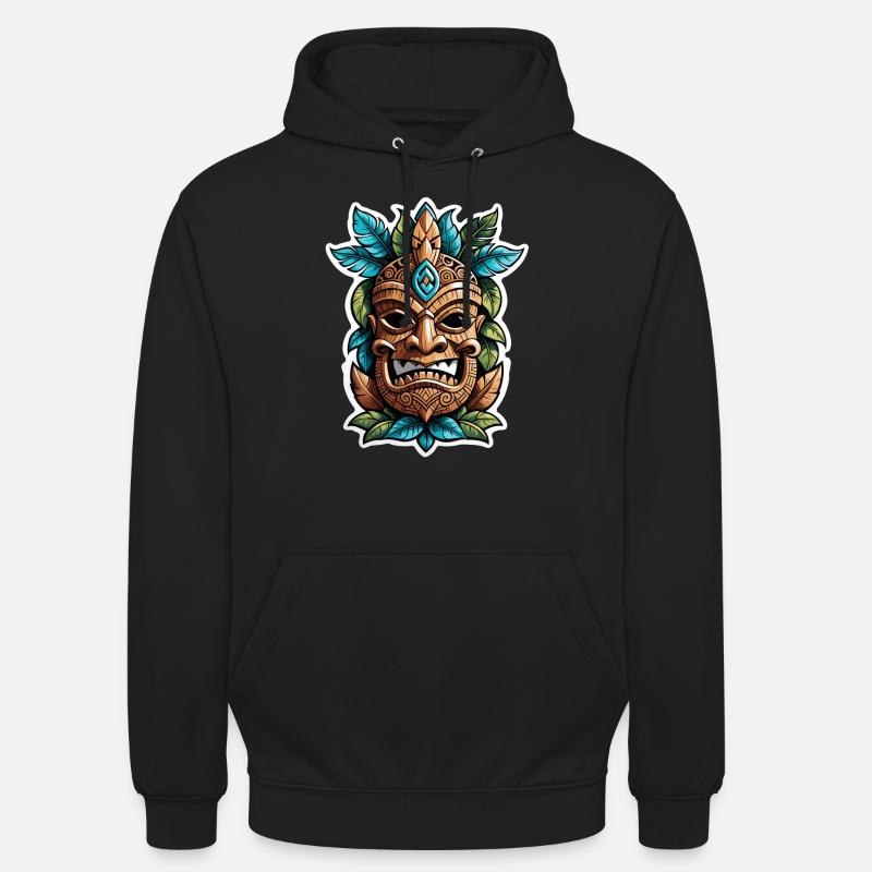Tiki Beach - Polynesia Statue - Unisex Hoodie - black