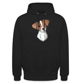 Jack Russell Pattern 4 - Unisex Hoodie - Schwarz - Vorne - Alina (178cm) & Michal (187cm)
