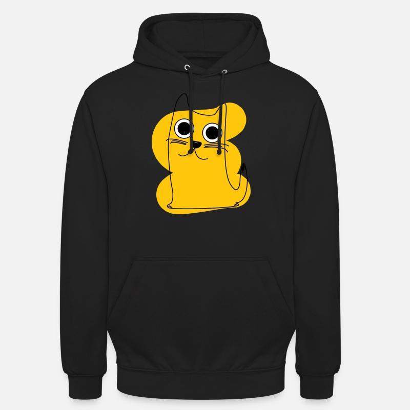 Chat jaune - Sweat-shirt à capuche unisexe - noir