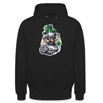 St. Patrick's Day Taube Geschenk - Unisex Hoodie - Schwarz - Vorne - Alina (178cm) & Michal (187cm)