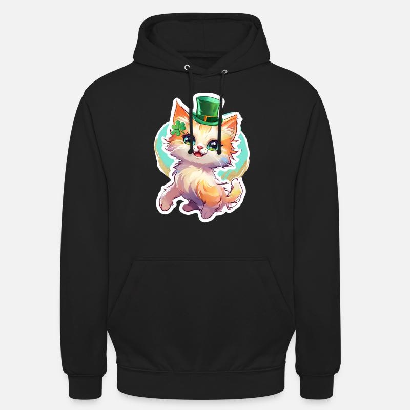 St. Patrick's Day Katze Geschenk - Unisex Hoodie - Schwarz