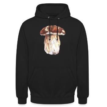 Steinpilz / Boletus /fungi - Unisex Hoodie - Schwarz - Vorne - Alina (178cm) & Michal (187cm)