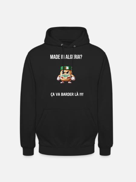 Made in algeria écriture blanche - Sweat-shirt à capuche unisexe - noir