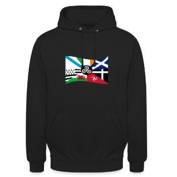 Nations celtiques de Bandeira - Sweat-shirt à capuche unisexe - noir - Devant - Alina (178cm) & Michal (187cm)
