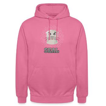 Seal seal gift Pinnipedia predator - Unisex Hoodie - pink - Front - Alina (178cm) & Michal (187cm)