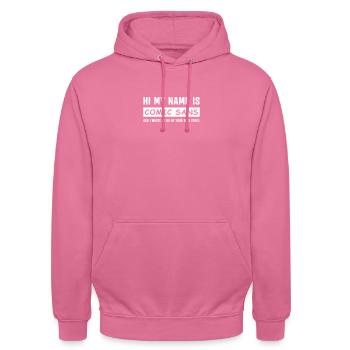 My name is Comic Sans! - Unisex Hoodie - Pink - Vorne - Alina (178cm) & Michal (187cm)