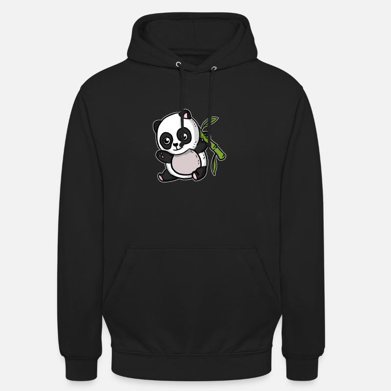 Mignon Kawaii Panda Ours - Sweat-shirt à capuche unisexe - noir