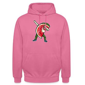 Dabbing Dab Dabbende Pastèque Melon Été - Sweat-shirt à capuche unisexe - rose - Devant - Alina (178cm) & Michal (187cm)