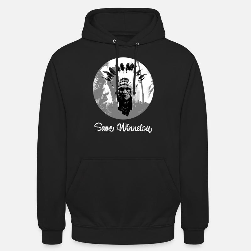 save winnetou,winnetou,indianer,graffiti,kreis, - Unisex Hoodie - Schwarz