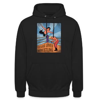 Conception de lutte au Texas pour les fiers fans du Texas - Sweat-shirt à capuche unisexe - noir - Devant - Alina (178cm) & Michal (187cm)