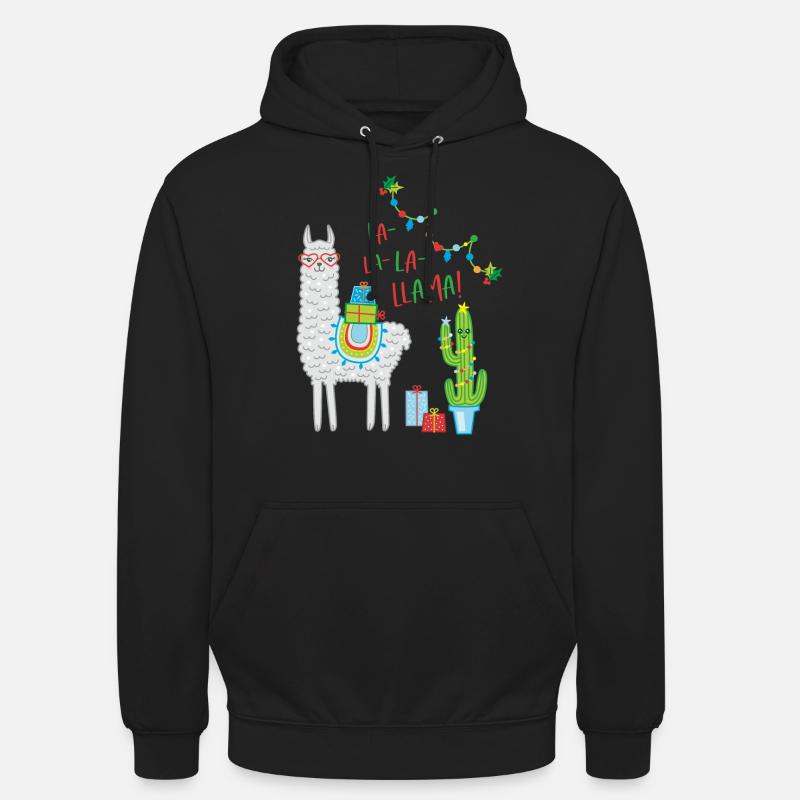Fa la Llama Weihnachtspullover Weihnachtsgeschenk - Unisex Hoodie - Schwarz