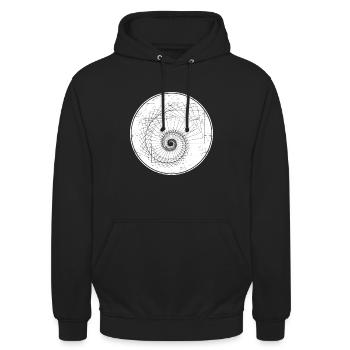 spirale mathématique - Sweat-shirt à capuche unisexe - noir - Devant - Alina (178cm) & Michal (187cm)