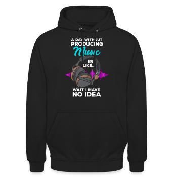 Musikproduzent Ein Tag Ohne Musik Zu Produzieren - Unisex Hoodie - Schwarz - Vorne - Alina (178cm) & Michal (187cm)
