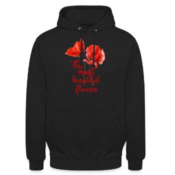 Poppies Poppy red - Unisex Hoodie - black - Front - Alina (178cm) & Michal (187cm)