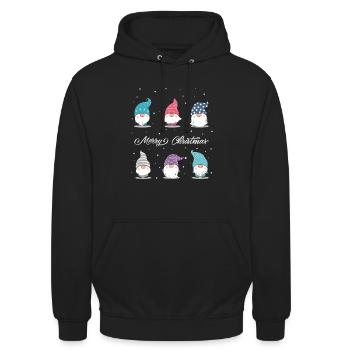 Weihnachten Wichtel - Unisex Hoodie - Schwarz - Vorne - Alina (178cm) & Michal (187cm)