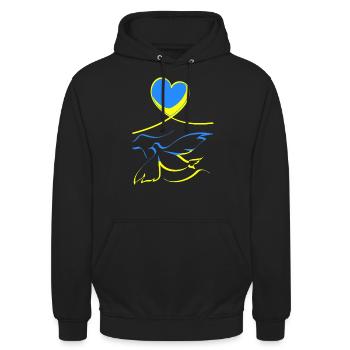 Ukraine - Unisex Hoodie - Schwarz - Vorne - Alina (178cm) & Michal (187cm)