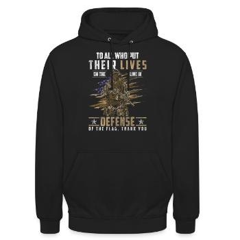 Soldat Sieg Menschenrechte - Unisex Hoodie - Schwarz - Vorne - Alina (178cm) & Michal (187cm)