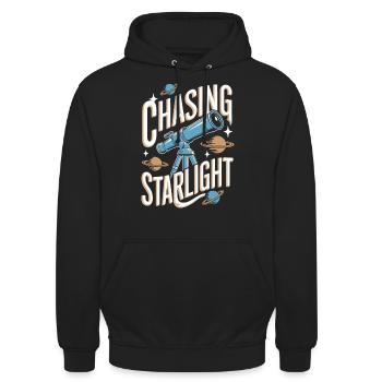 Teleskop Astronomie Astrofotografie - Unisex Hoodie - Schwarz - Vorne - Alina (178cm) & Michal (187cm)