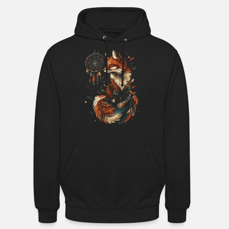 Fuchs Traumfänger - Unisex Hoodie - Schwarz