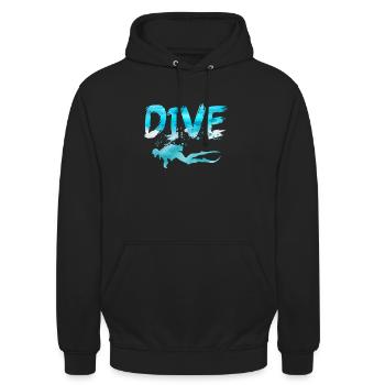Taucher Dive Divemaster Tauchen Diver Meer - Unisex Hoodie - Schwarz - Vorne - Alina (178cm) & Michal (187cm)