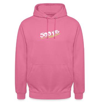 Cadeau de rap allemand 500 ps - Sweat-shirt à capuche unisexe - rose - Devant - Alina (178cm) & Michal (187cm)
