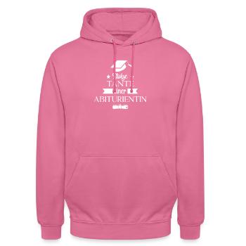 Stolze Tante einer Abiturientin - Unisex Hoodie - Pink - Vorne - Alina (178cm) & Michal (187cm)