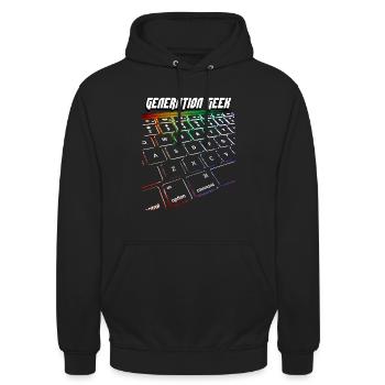 GENERATION GEEK - Unisex Hoodie - Schwarz - Vorne - Alina (178cm) & Michal (187cm)