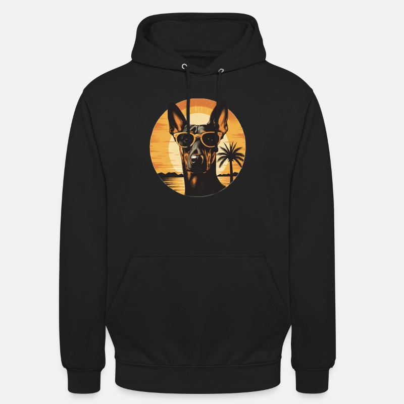 Doberman - Felpa con cappuccio unisex - nero