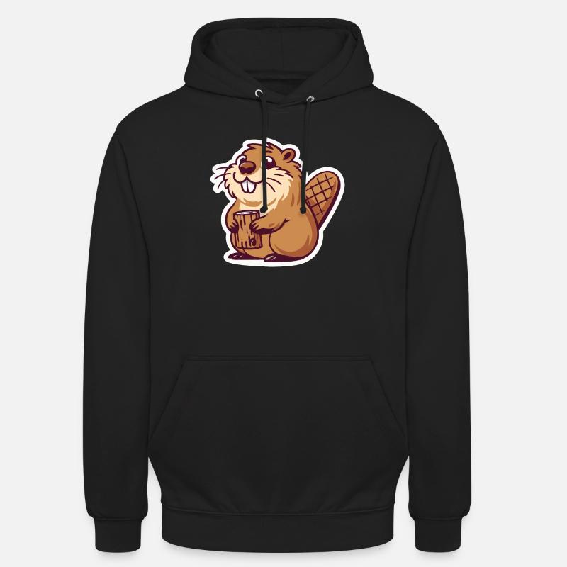Mème de castor - Sweat-shirt à capuche unisexe - noir