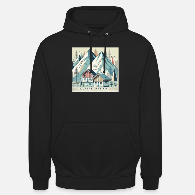 Sueño alpino - Sudadera con capucha unisex - negro