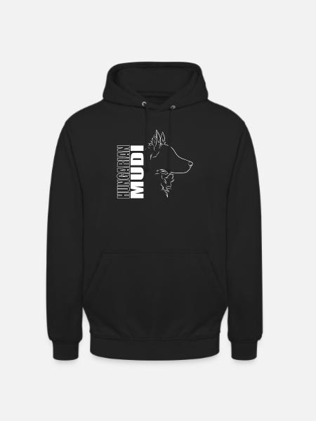 Hungarian Mudi Profile Dog Dog Wilsigns - Unisex Hoodie - black