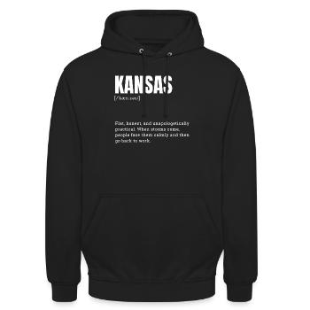 Kansas Resilience in Bold Typography - Unisex Hoodie - black - Front - Alina (178cm) & Michal (187cm)
