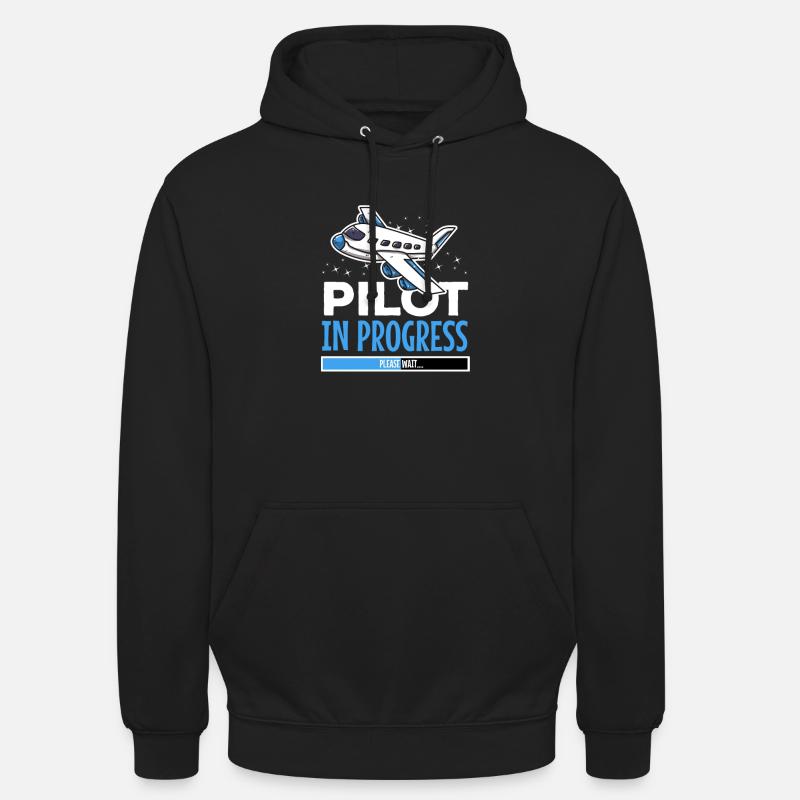 Gift for Student Pilot – Pilot in Progress Motif - Unisex Hoodie - black