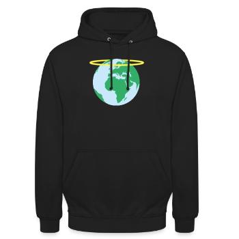 holy earth!? - Unisex Hoodie - black - Front - Alina (178cm) & Michal (187cm)